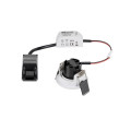 Spot encastré de plafond 4W blanc New Tria45, orientable, rond, LED, 3000K, 24°, blanc
