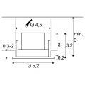 Spot encastré de plafond 4W blanc New Tria45, orientable, rond, LED, 3000K, 24°, blanc