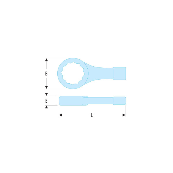 Clé polygonale à frapper métrique