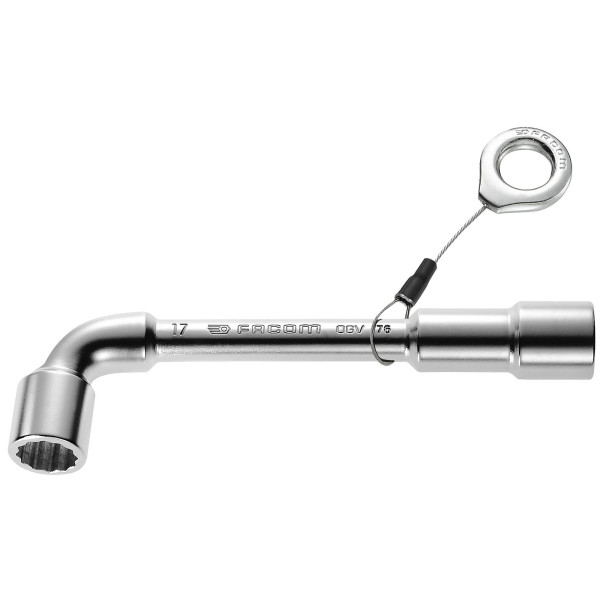 Clé à pipe, pointe coudée, 17 mm, 12 x 6 pans, métrique, sls