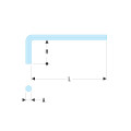 Clé mâle courte hexagonale métrique, 1,3 mm