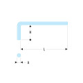 Clé mâle courte hexagonale métrique, 2,5 mm