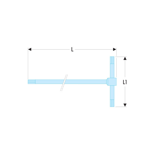 Clé mâle en "t" coulissante, 3 mm