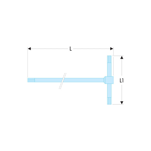 Clé mâle en "t" coulissante, 4 mm