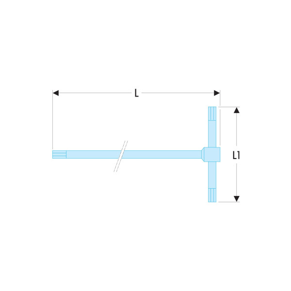 Clé mâle en "t" coulissante, 6 mm
