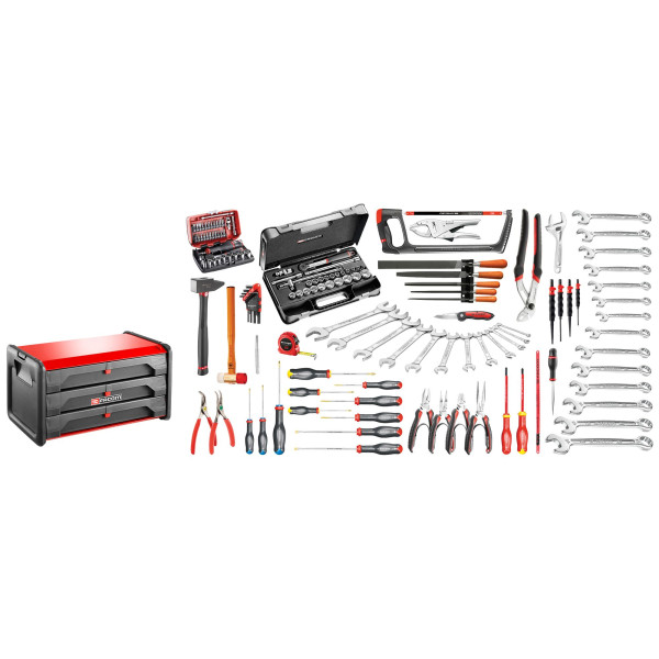 Sélection maintenance industrielle 147 outils - boîte bi-matière 3 tiroirs
