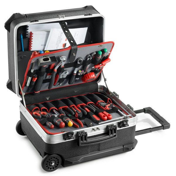 Valise container électromécanique à roulettes