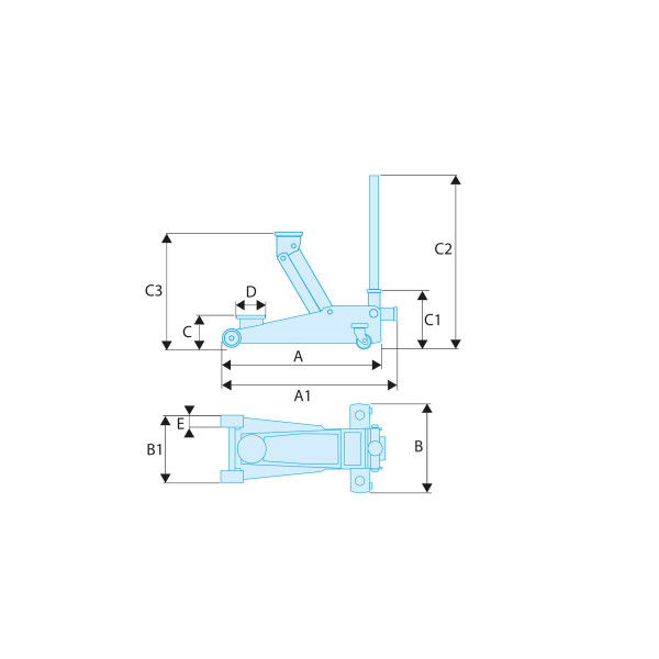 Cric rouleur compact extra-plat 3 t