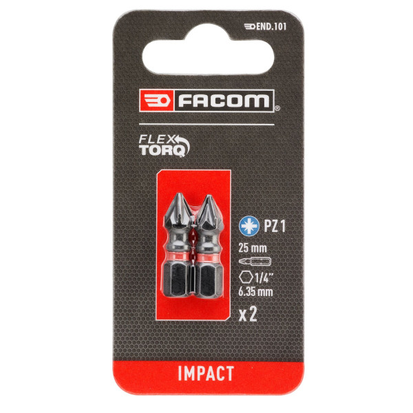2 embouts pz1 25 mm impact