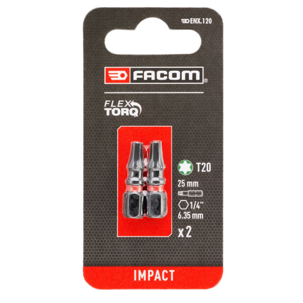 2 embouts 25 mm torx© t20 impact