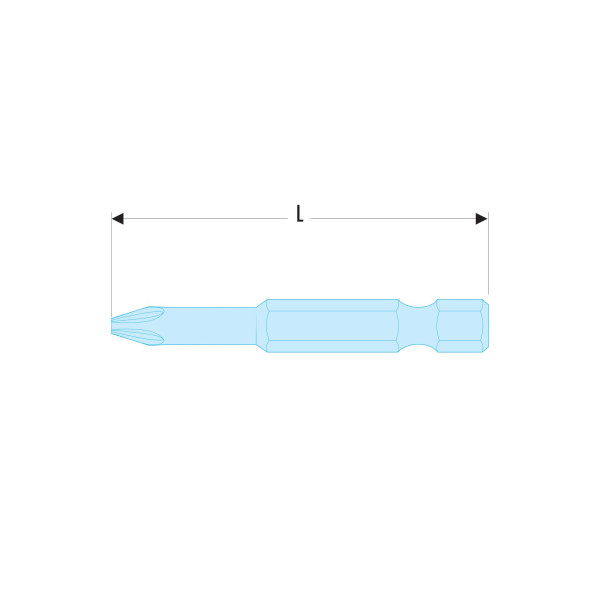 Embout de vissage standard, série 2, pour vis à fente, 6,5 mm