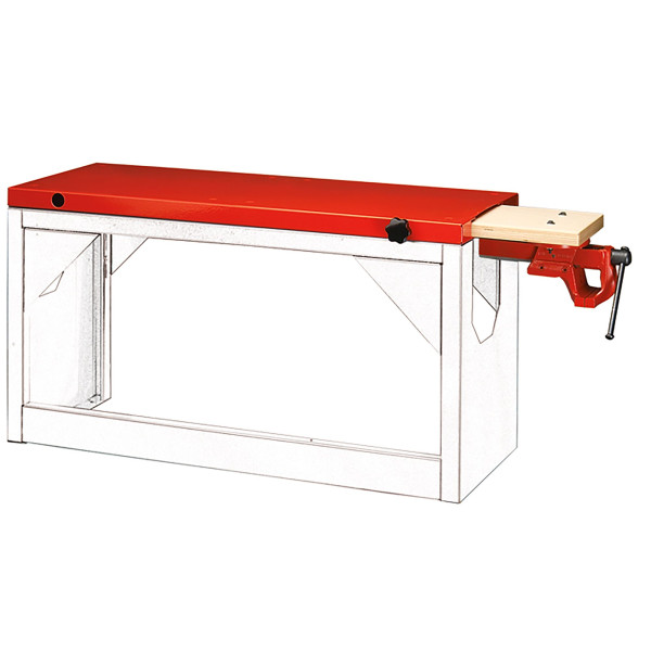 Plan de travail bois extens avec étau 1224.100e, pour base f50020070, l 1310 mm