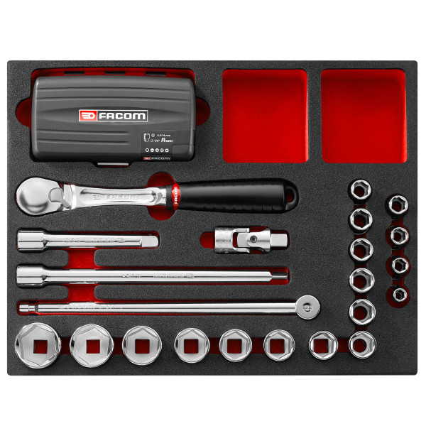 Module matrix cliquet, douilles 6 pans, 1/4", 1/2"