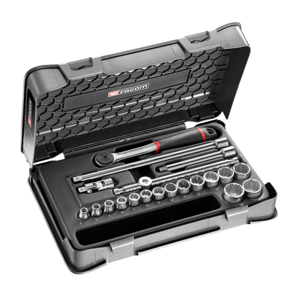 Coffret douilles 3/8" 12 pans métriques - 20 pièces