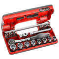 Jeu de 18 pièces dbox de douilles 3/8" 12 pans