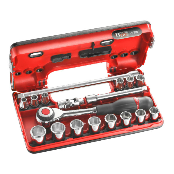 Jeu de 18 douilles 3/8" 6 pans dbox