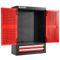 Meuble haut simple, 2 portes pleines, 2 tiroirs rouge