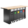 Set de 5 containeurs à déchets avec système de trappes