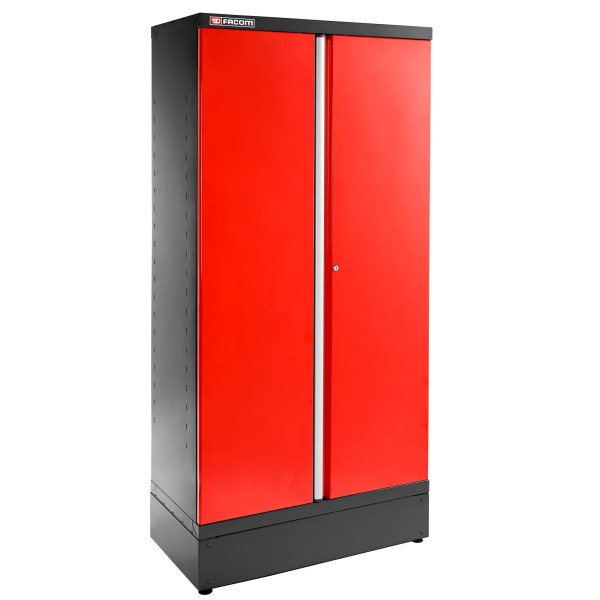 Armoire 2 portes pleines, 3 étagères, l 1000 x p 506 x h 2060 mm, rouge