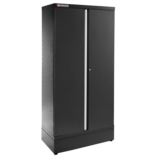 Armoire 2 portes pleines, 3 étagères, l 1000 x p 506 x h 2060 mm, noire