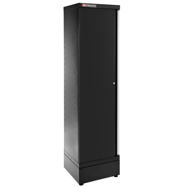 Armoire 1 porte pleine, 3 étagères, l 533 x p 506 x h 2060 mm, noire