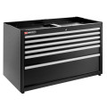 Meuble bas double, 6 tiroirs, 1269 x 421 mm, noir