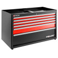 Meuble bas double, 6 tiroirs avec tiroir power, 1269 x 421 mm, rouge