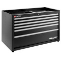 Meuble bas double, 6 tiroirs avec tiroir power, 1269 x 421 mm, noir