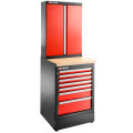 Meuble bas simple, 7 tiroirs, 569 x 421 mm, rouge