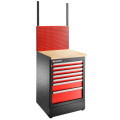 Meuble bas simple, 7 tiroirs, 569 x 421 mm, rouge
