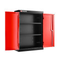 Meuble haut, 2 portes pleines, 2 étagères, rouge