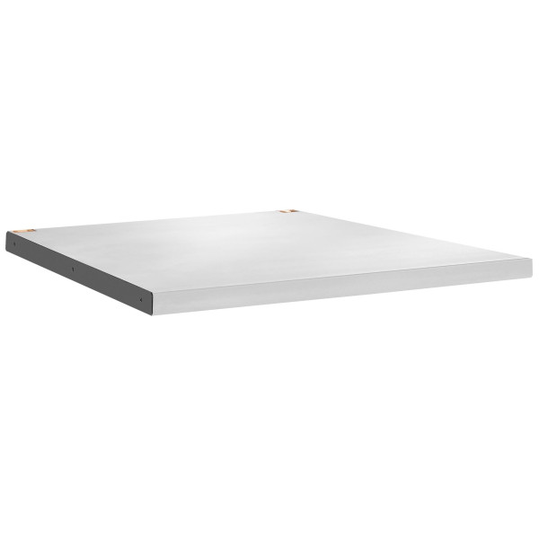 Plateau bois et inox, 40mm, 727 x 750 mm, résistance charge statique 500 kg