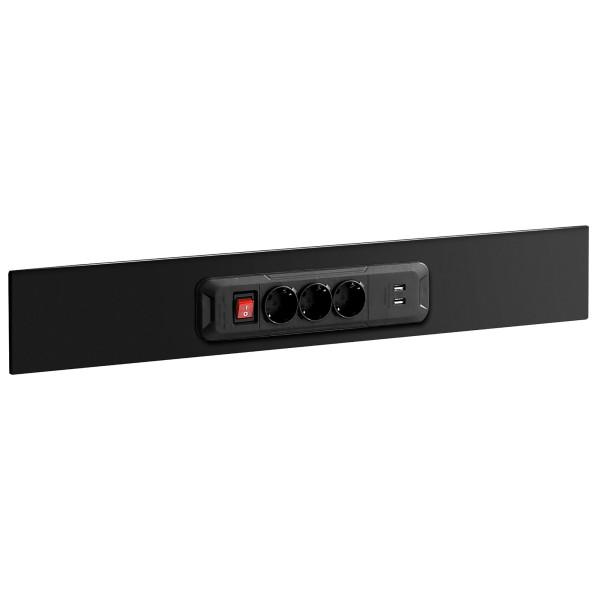 Option multiprises pour meuble haut jls3-mhdr(bs) et mhtr(bs), 3 prises, 2 usb