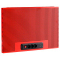 Demi panneau perforé avec multiprises et usb, carrés 6 x 6 mm, 1 module, rouge