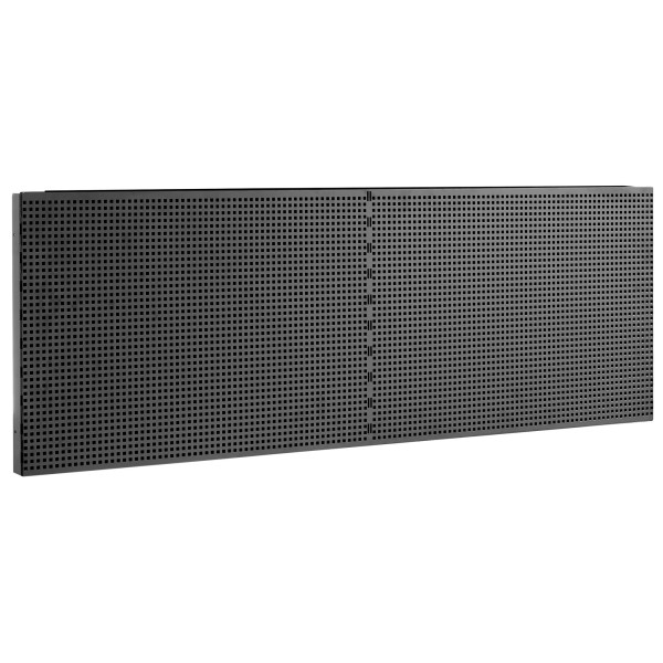 Demi panneau perforé pour accrochage vertical, carrés 6 x 6 mm, 2 modules, noir