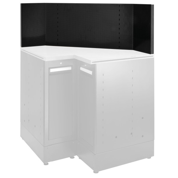 Demi panneau perforé pour meuble d'angle mbscsw(g), carrés 6 x 6 mm, noir