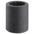 Douille impact, 12 pans métrique, 1/2", 10 mm