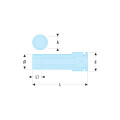 Douille impact longue, 12 pans métrique, 1/2", 10 mm