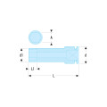 Douille impact longue, 12 pans métrique, 1/2", 14 mm