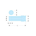 Douille impact longue, 12 pans métrique, 1/2", 17 mm