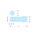 Douille impact longue, 12 pans métrique, 1/2", 19 mm