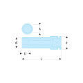 Douille impact longue, 12 pans métrique, 1/2", 22 mm