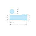 Douille impact longue, 12 pans métrique, 1/2", 23 mm