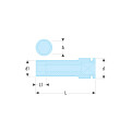 Douille impact longue, 12 pans métrique, 1/2", 32 mm