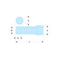 Douille impact longue, 12 pans métrique, 1/2", 36 mm