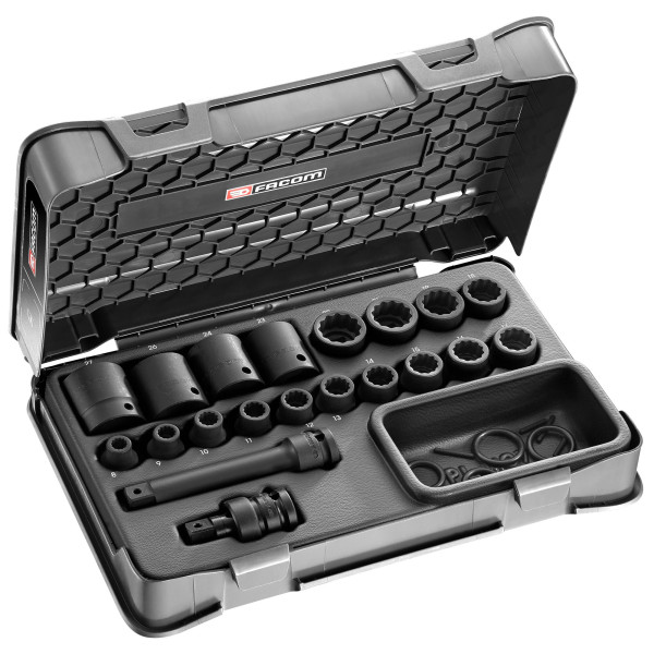Coffret douilles 1/2' impact 12p 8-27 mm