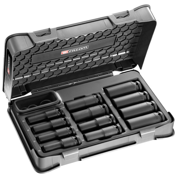 Coffret douilles 1/2' impact 12p long 8-27 mm