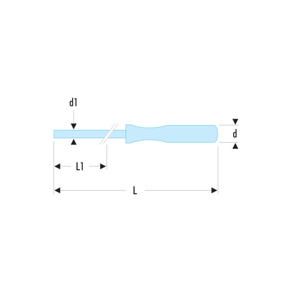 Poignée tournevis longue, 1/4"
