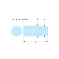 Douille longue, 12 pans en pouces, 1/4", 5,5 mm