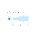 Douilles entraînement à embout ogv® grip hexagonal métrique, 1/4", 8 mm